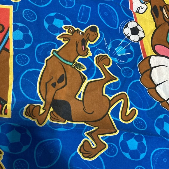 SCOOBY DOO 1999 Vintage Twin Childrens Bed Flat Top Sheet - Picture 6 of 11